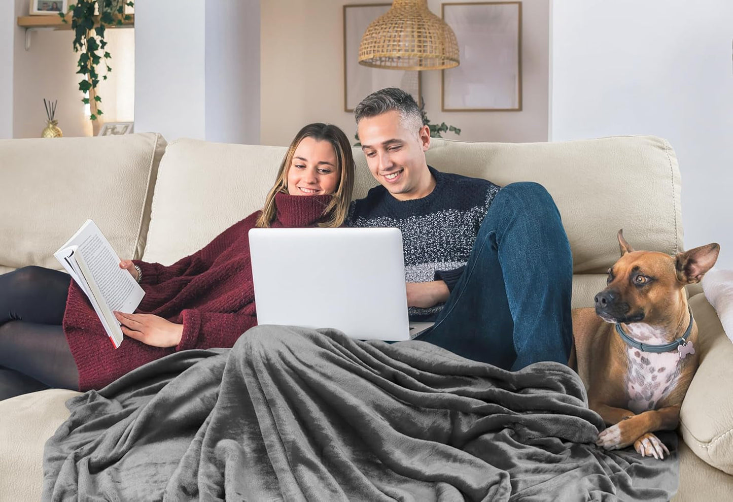 Utopia Bedding Couverture polaire douillette [228 x 228 cm, gris] Couverture douce, légère, chaude et moelleuse Couverture confortable et respirante pour lit, canapé, lits et couvertures Besuche den Utopia Bedding-Store