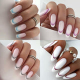 9 couleurs autocollants pour ongles français autocollants pour ongles français auto-adhésif feuille d'ongle ongles français autocollants dégradés pointe française autocollants pour ongles nail art autocollants de conception d'ongle accessoires pour ongles