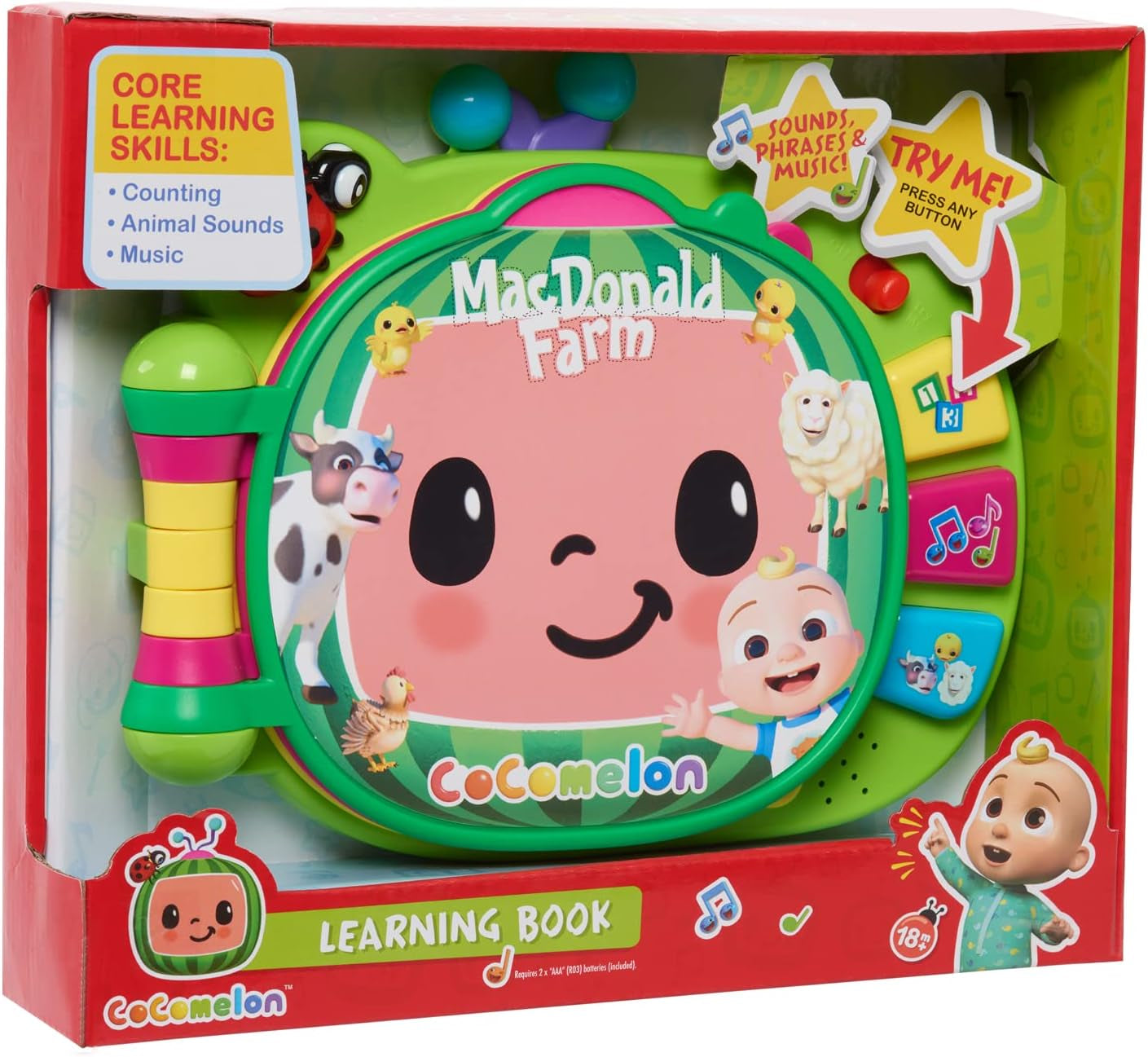 CoComelon , Livre d'apprentissage J.J, fonctions d'apprentissage et électronique, jouet pour enfant à partir de 18 mois, CCM10 (version française) Bebe Toys Naty Shop