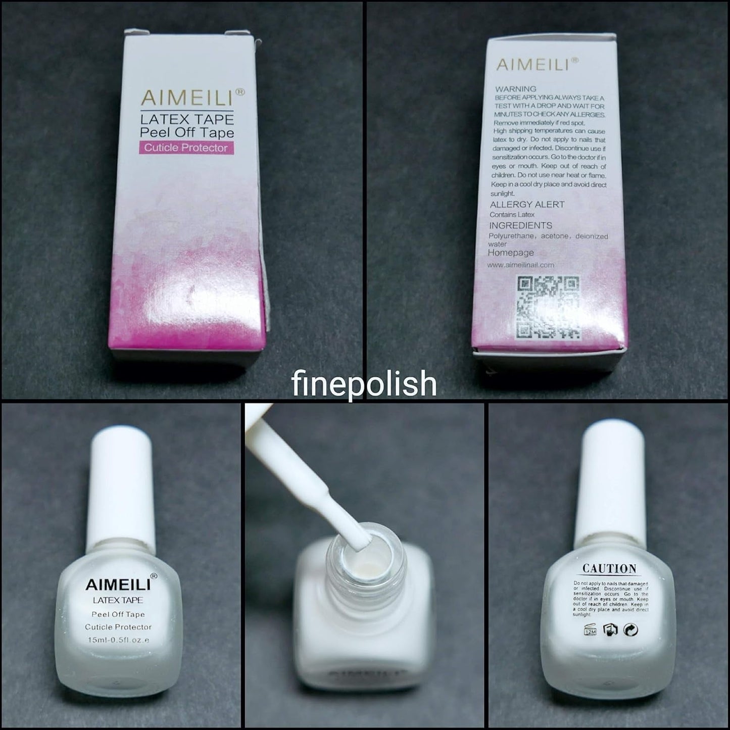 AIMEILI Latex Peel off Tape Nagelleck Korrektor Hautschutz Fingerschutz pour Nail Art Palisade Geruchlos Blanc 15Ml