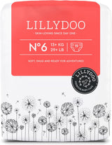 LILLYDOO Couches pour bébé respectueuses de la peau - Taille 3 (6-10 kg), 29 pièces, protection fiable contre les fuites, douces, sans parfum et sans lotion pour peaux sensibles, testées dermatologiquement