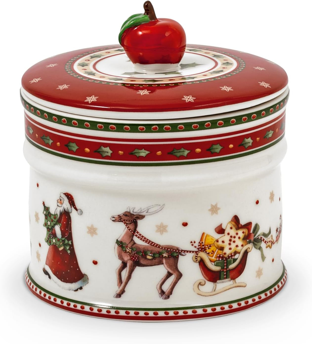 Villeroy & Boch - Petite boîte de rangement Winter Bakery Delight, boîte à biscuits de Noël en céramique, boîte de Noël, boîte à biscuits, boîte à biscuits, boîte en céramique avec couvercle, boîte à bonbons, boîtes de conservation en porcelaine premium Naty Shop S