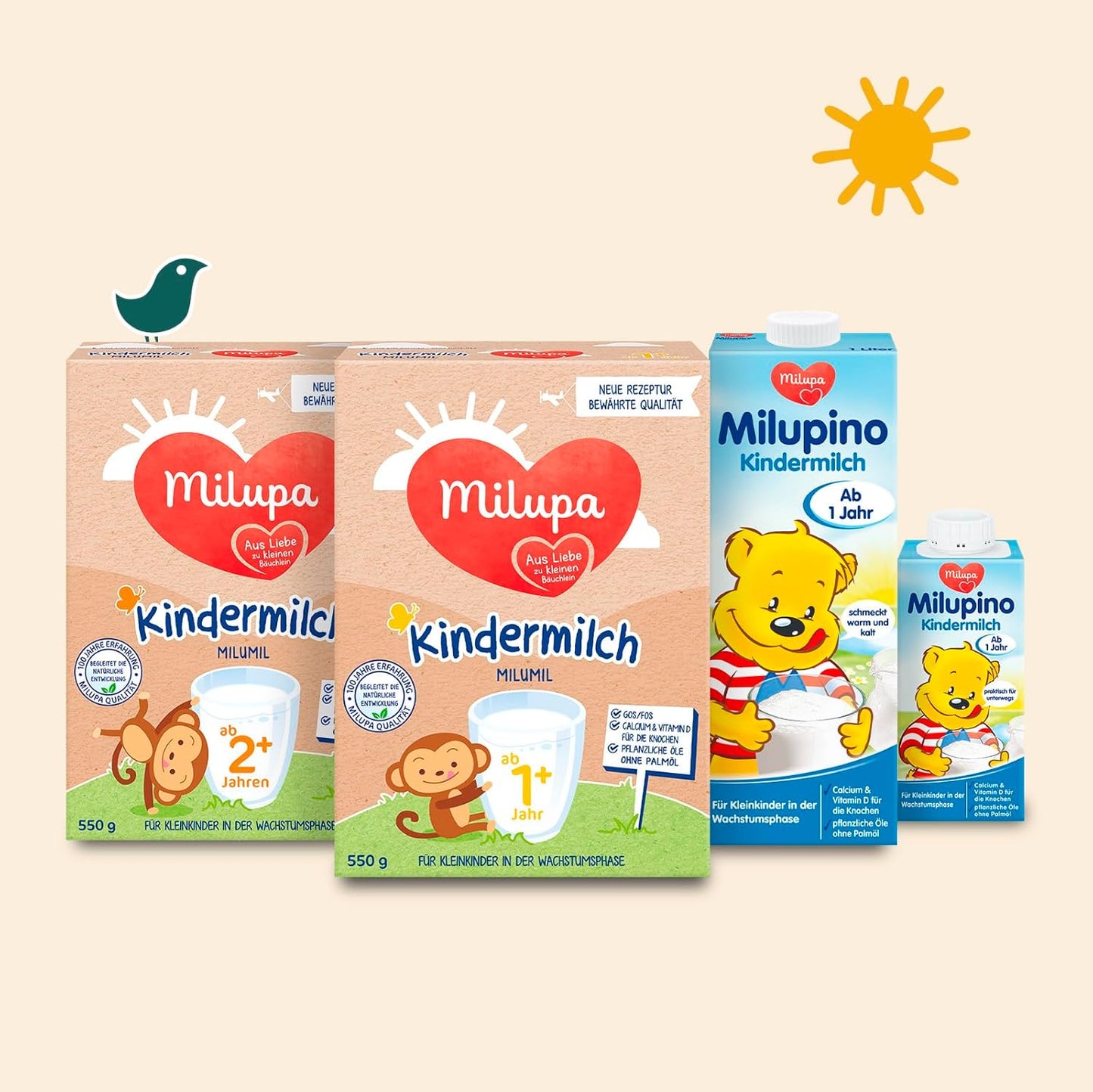 Lait infantile Milupino prêt à boire (6X1L), dès 1 an, pour les petits enfants en phase de croissance Naty Shop