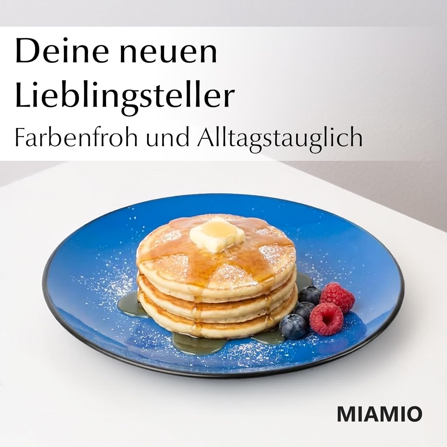 MIAMIO - Lot de 6 assiettes/assiettes en grès céramique - Collection Le Papillon (Coloré, Petites Assiettes (6x))