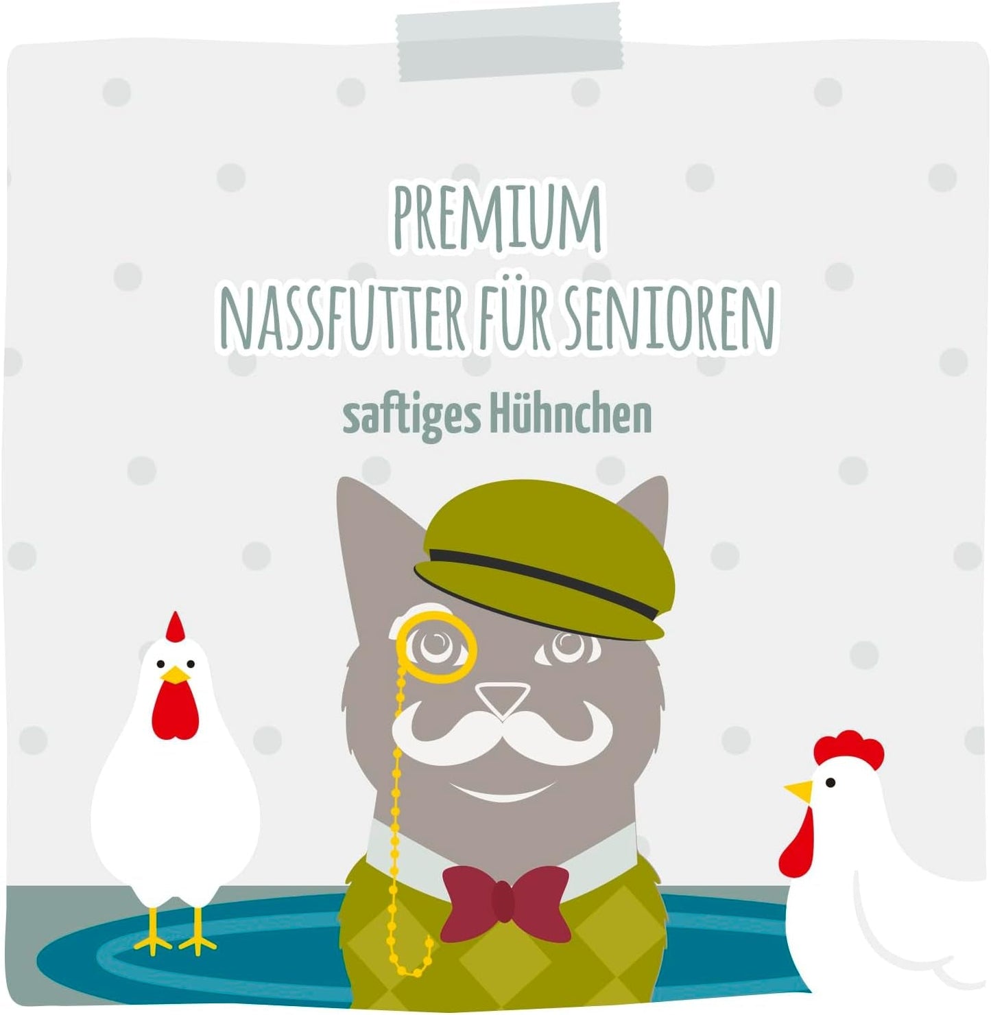 MjAMjAM - Nourriture humide premium pour chats - Senior - poulet juteux, pack de 6 (6 x 400g), sans céréales