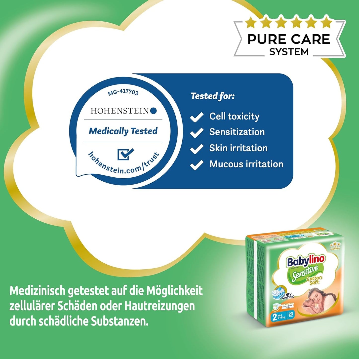 Couches pour bébés sensibles, taille 2, mini (3-6 kg), 192 couches
