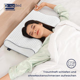 BedStory Oreiller en mousse à mémoire de forme, oreiller de soutien du cou réglable en hauteur, oreiller ergonomique, oreiller latéral pour dormeurs sur le dos et le ventre (60 x 36 x 12/10 cm)