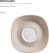 MÄSER Nela service de table combiné, série 30 pièces, service de table carré pour 6 personnes, blanc/marron