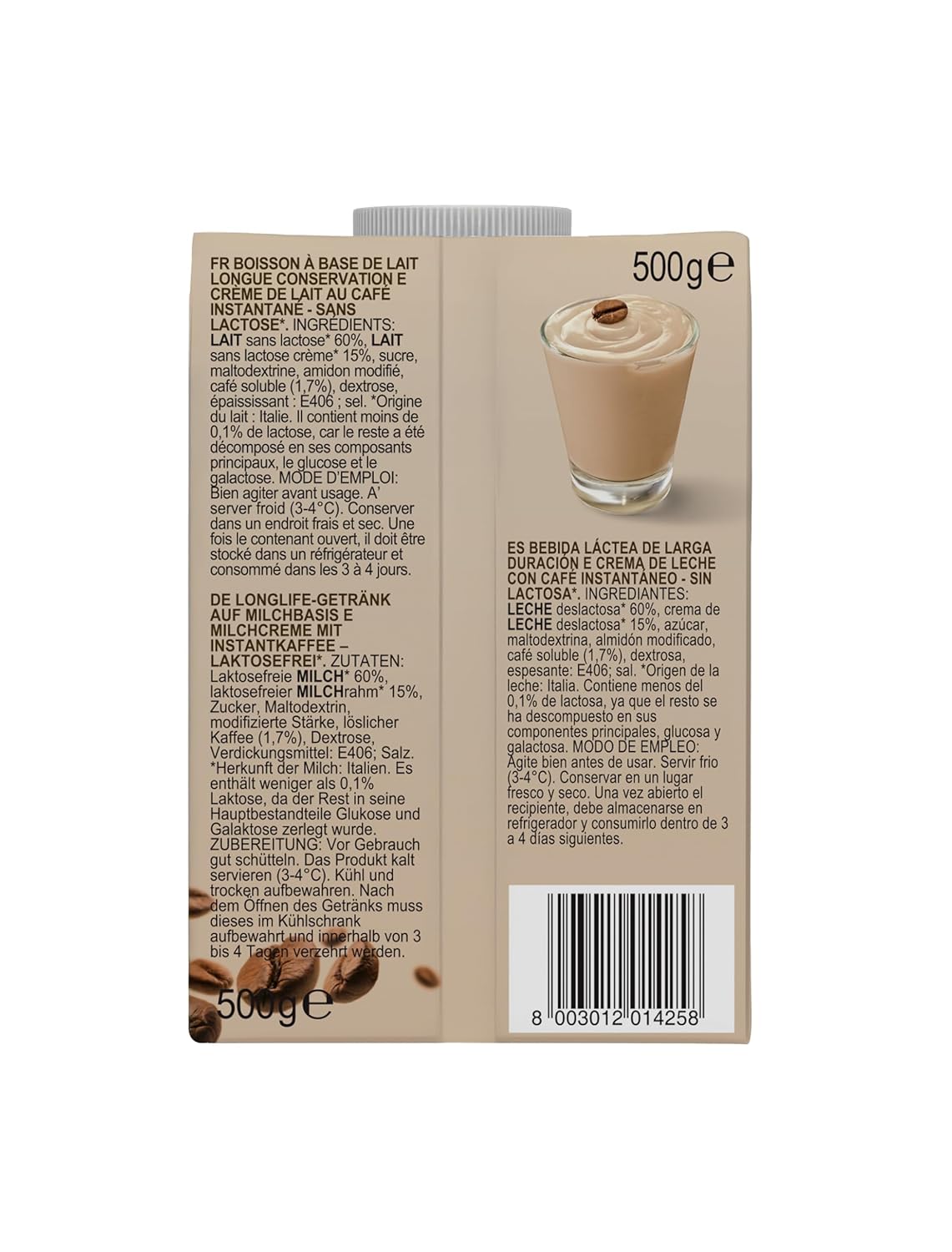 Gimoka Caffe Latte Cream Sans lactose Sans gluten Sans conservateurs