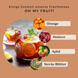 Thé aux fruits Oh My Fruit BIO 100 g (50 tasses) | Thé aux fruits en vrac avec pommes, hibiscus, framboises, oranges et feuilles de stévia REPLANTEA