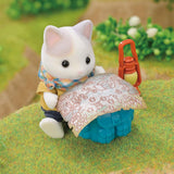 Sylvanian Families - 5763 Ensemble d'explorateur d'aventure à deux figurines Chat au lait Père Garçon Figurine animale Jouet détaillé pour poupées Naty Shop de 3 ans