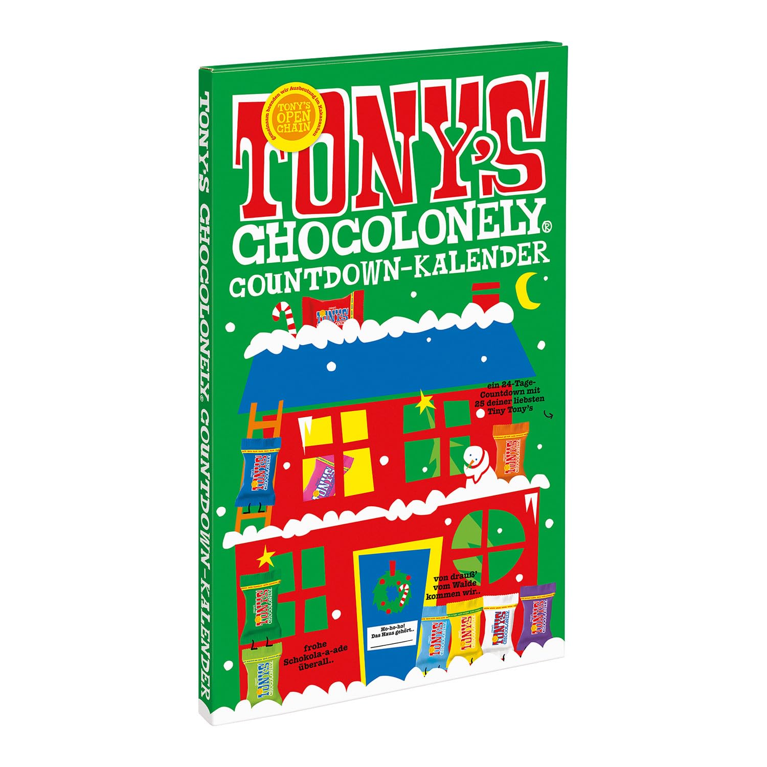 Calendrier de l'Avent au chocolat belge Tony's Chocolonely Fairtrade - 24 jours, 10 délicieuses variétés