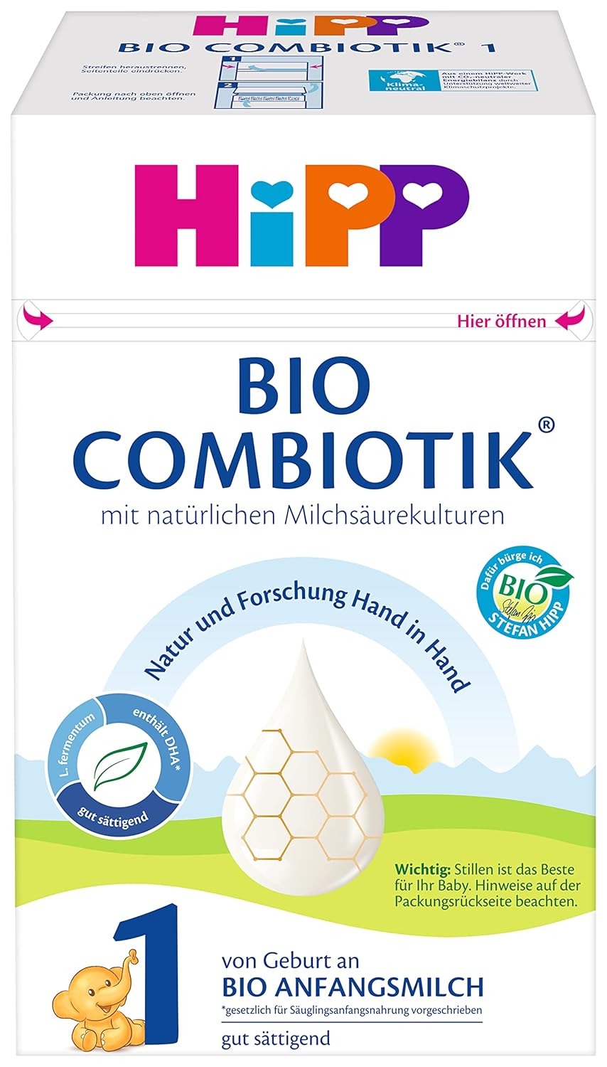 Lait maternisé au lait biologique Hipp PRE BIO Combiotik, pack de 4 (4 x 600g) Naty Shop