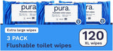 Lingettes humides jetables écologiques 560 lingettes (14 x 40 lingettes) Paquet mensuel 100 % sans plastique 99 % de soins sensibles à l'eau Lingettes humides fines à rincer Certifiées biodégradables végétaliennes