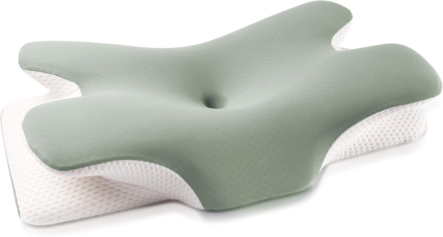 Oreiller en mousse à mémoire de forme MULISOFT, oreiller de tête confortable, oreiller de soutien du cou, oreiller ergonomique pour dormeur latéral (gris) Oreillers orthopédiques cervicaux Naty Shop Cordialement