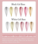 BISHENGYF Rose Gold Chrome Nail PowderNouvelle mise à niveau Grosse Kapazitä Chrom PulverSuper-Spiegeleffekt Metall Mirror Chrome Powder – Neon Glassy Pearl Effect Glitter Nail Art Pulver pour DIY Salon
