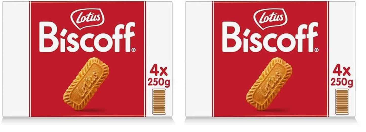 Biscoff Lotus | Biscuits Caramélisés Originaux | Goût croquant unique | Végétalien | Aucune saveur ni couleur ajoutée | 4x250g | 1kg (Paquet de 2)