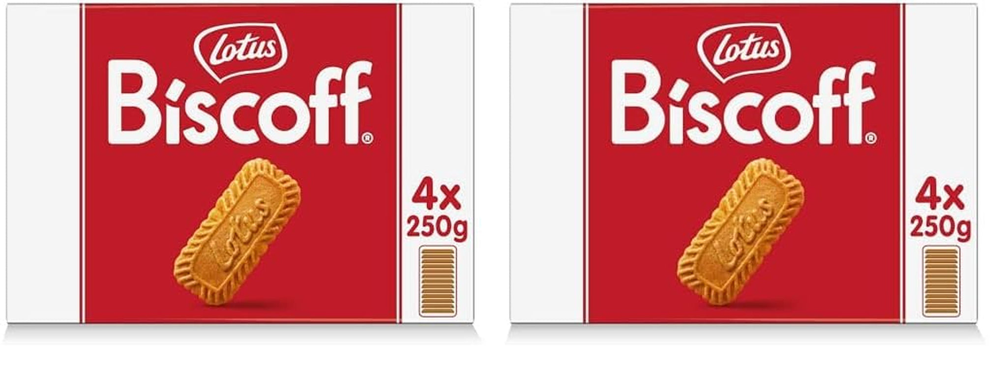 Biscoff Lotus | Biscuits Caramélisés Originaux | Goût croquant unique | Végétalien | Aucune saveur ni couleur ajoutée | 4x250g | 1kg (Paquet de 2)