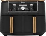 Friteuse à air double zone Ninja Foodi AF400EUCP MAX, friteuse à air 9,5 L, 2 compartiments, avec pinces, revêtement antiadhésif Électroménagers Naty Shop Default Title