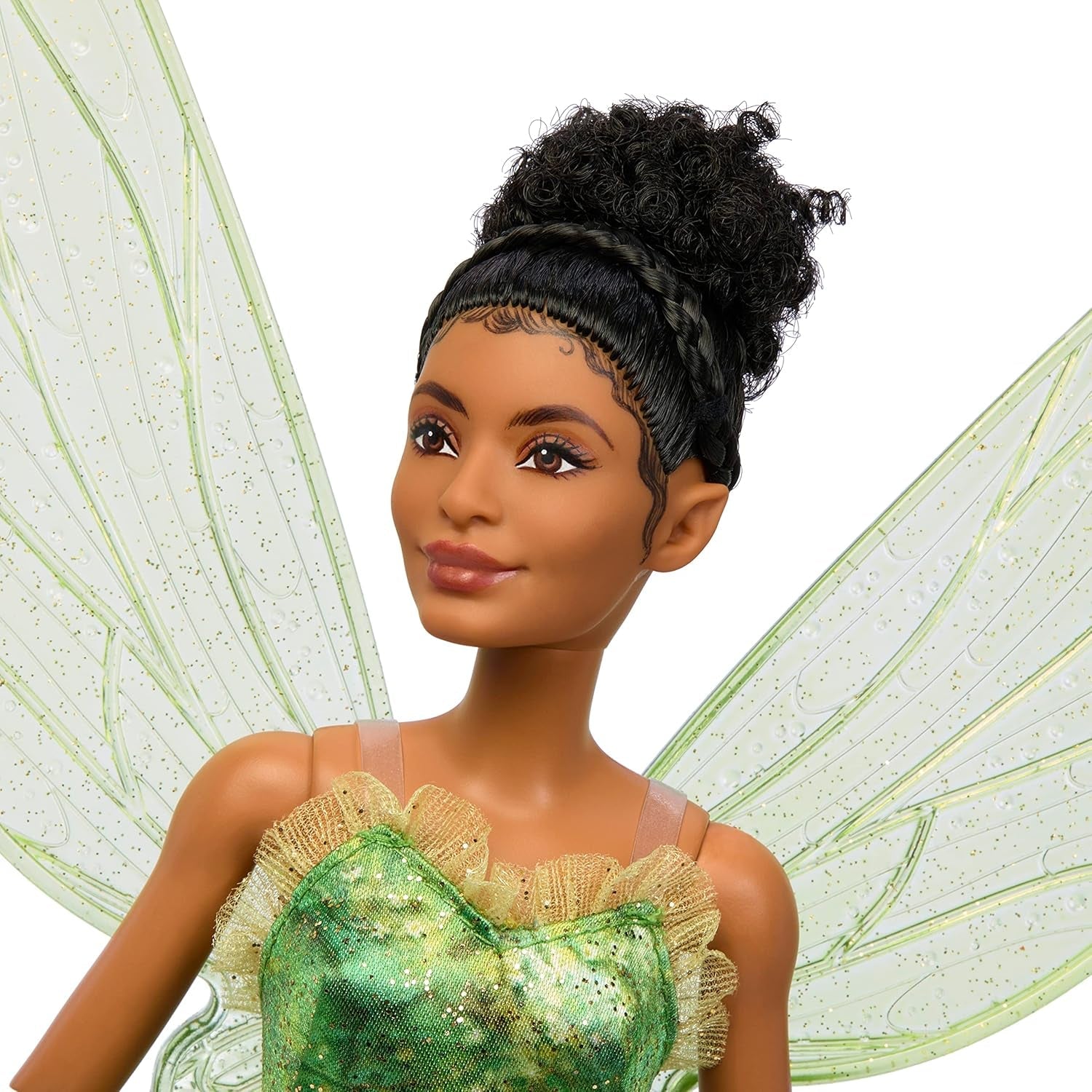 Disney Peter Pan et Wendy Fée Clochette Poupée avec ailes mobiles et robe verte inspirée du film, cadeau pour les enfants pour reconstituer des scènes ou leurs propres aventures HNY37