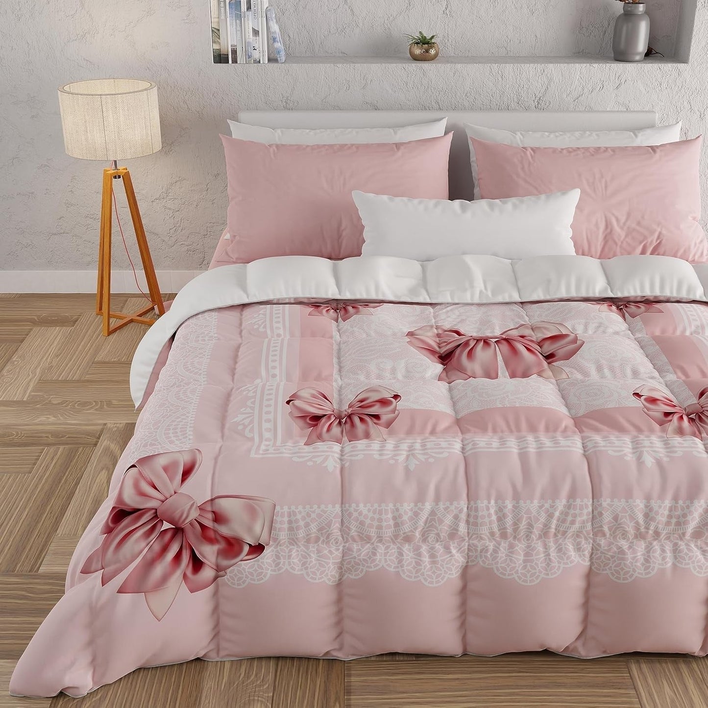 PETTI Artigiani Italiani - Couette d'hiver, Couette d'hiver, Couette simple, Double face, Impression monochrome et numérique, microfibre 100% hypoallergénique, Fabriqué en Italie