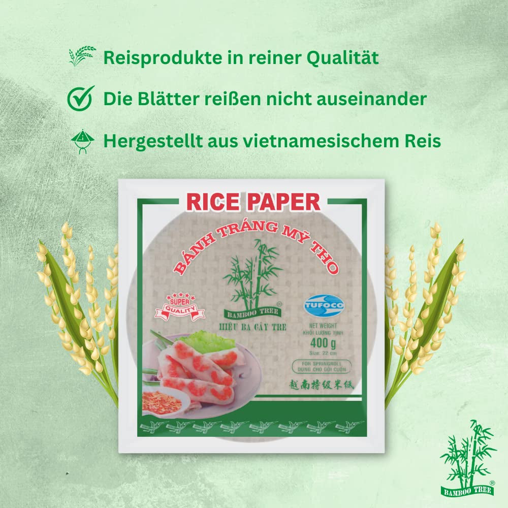 BAMBOU - Papier de riz 22 cm. (Rouleaux d'été) - 1 x 400 g