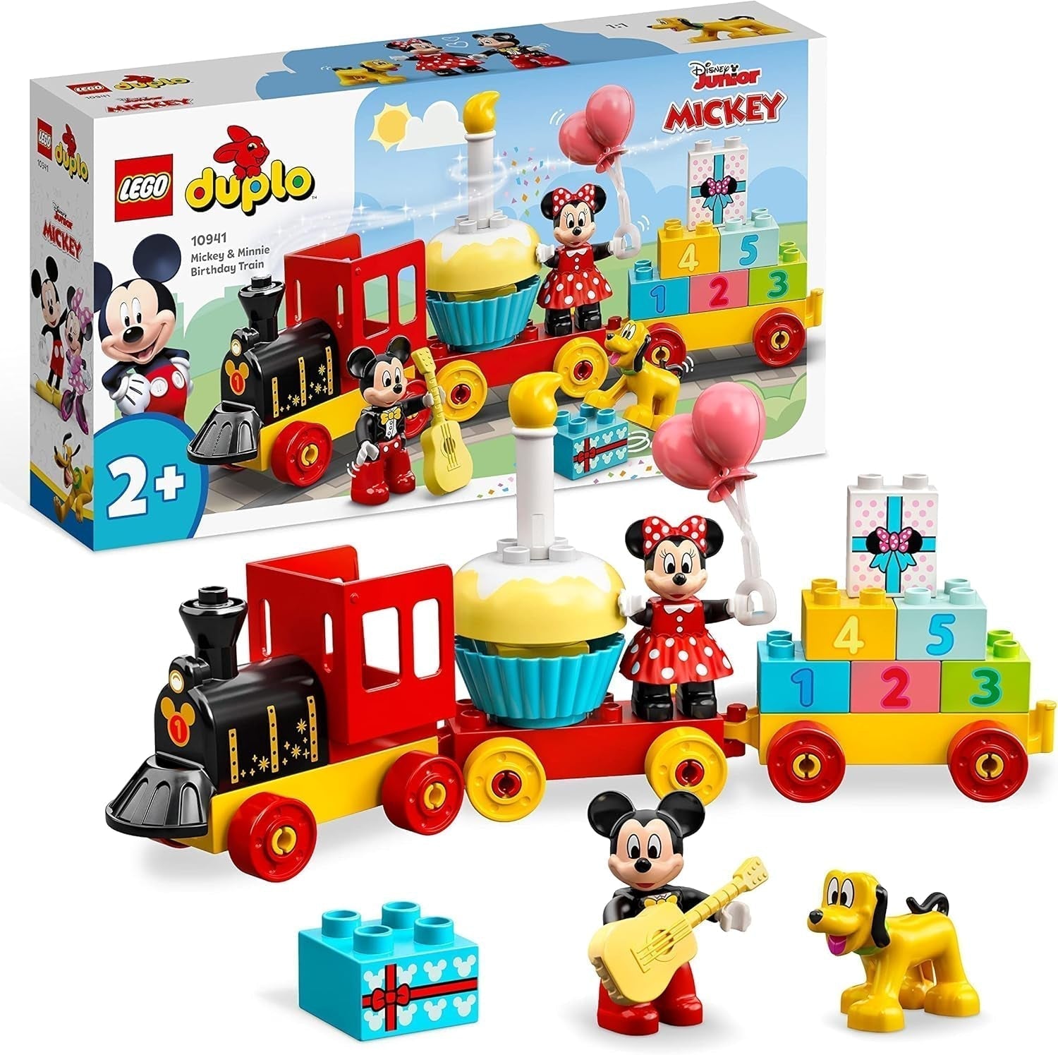 LEGO 10941 DUPLO Disney Train d'anniversaire Mickey et Minnie, train jouet avec gâteau et ballons, cadeau pour les enfants à partir de 2 ans Jeux de construction Besuche den LEGO-Store Singur