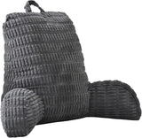 Oreiller de lecture pour lit et canapé, oreiller de lecture avec repose-poignets, accoudoirs et support dorsal, oreiller de dos de lit pour se reposer, se détendre, lire, travailler sur un ordinateur portable, regarder la télévision (gris foncé)