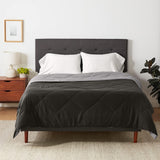Amazon Basics housse de couette en microfibre, utilisable des deux côtés, 220 X 240 Cm, gris/noir Couettes et couettes Naty Shop Gris/noir 220X240 Cm