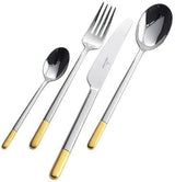 Villeroy & Boch - Couverts Ella partiellement dorés, 30 pièces, 6 personnes, lavables au lave-vaisselle, acier inoxydable Cuisine Naty Shop
