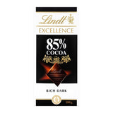 Chocolat Lindt | Barre EXCELLENCE 85% Cacao | 100g | Chocolat Extra Noir | Vegan Chocolate Bar