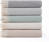 Todocama couvre-lit multifonctionnel, couvre-lit, couvre-lit, housse de canapé, jarapas, motif à chevrons (230 X 260 Cm, beige sable). Lits et couvertures Besuche den Todocama-Store