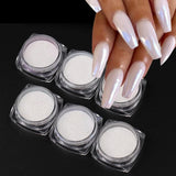 Poudre à ongles chromée Aurora Ice Shimmer poudre de pigment chromé 4 pièces poudre chromée ongles Nail Art Nageldesign