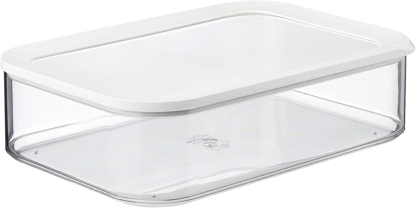 Mepal - Boîte de conservation pour réfrigérateur Modula XXL - Récipient alimentaire avec couvercle - Organisateur de cuisine et boîte de rangement en plastique - Organisateur de réfrigérateur empilable et refermable - 4800 ml - Boîtes de conservation alimentaires blanches Naty Shop