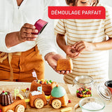 Tefal Creabake J3089304 3 Stück Brioche-Backform Antihaft-Beschichtung, Leicht Entnehmbar, Stapelbar, Einfache Austellung, Backform Moules et plaques à pâtisserie Naty Shop