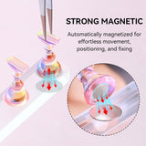 Makartt Porte-ongles en acrylique, Porte-ongles magnétique, Porte-ongles, Porte-ongles rose transparent avec 48 mastics adhésifs