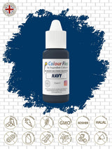Colorant alimentaire à base d'huile Sugarflair Colourflex, bleu marine, colorant alimentaire liquide hautement concentré, colorant alimentaire pour crème au beurre, chocolat, pâte, fondant, glaçage et plus encore - 15 ml