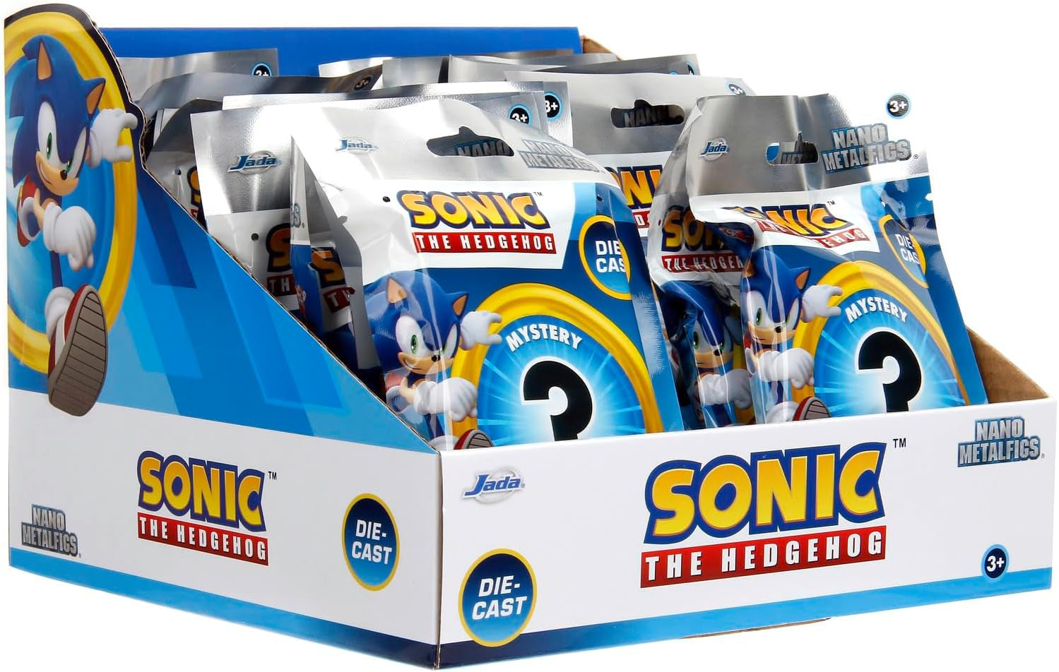 Jada Toys Figurine Sonic the Hedgehog (1X Figurine Mystère en Blind Pack) - 1 Figurine Surprise à Collectionner Parmi 13 Figurines Sonic, Figurine Nano Métal (Env. 4 Cm) Pour Enfants & Fans À Partir de 3 Ans, Figurines Wave 1 Naty Shop