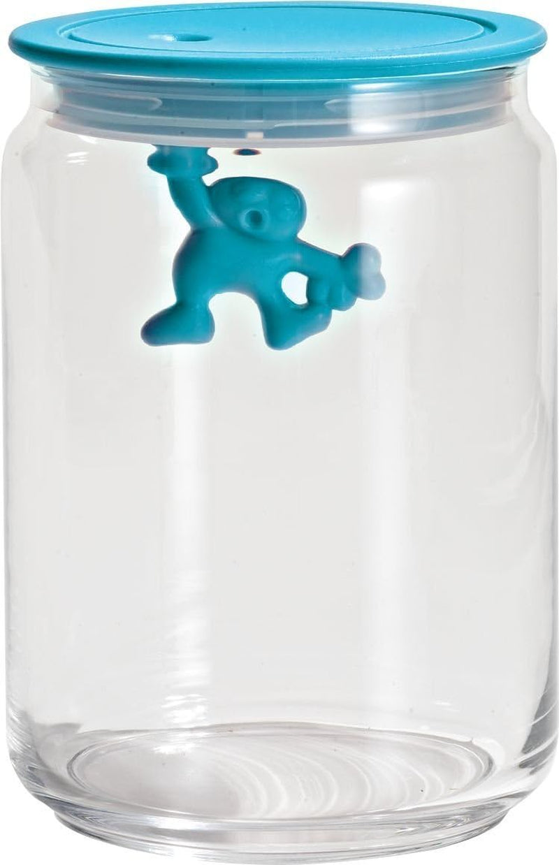 Alessi Pot de Cuisine en Verre "Gianni" avec Couvercle Scellé Résine Thermoplastique Noir 27,5 x 13,5 x 28 cm Boîtes de Conservation des Aliments Naty Shop Bleu Clair 8 X 13,5 X 4,5 cm