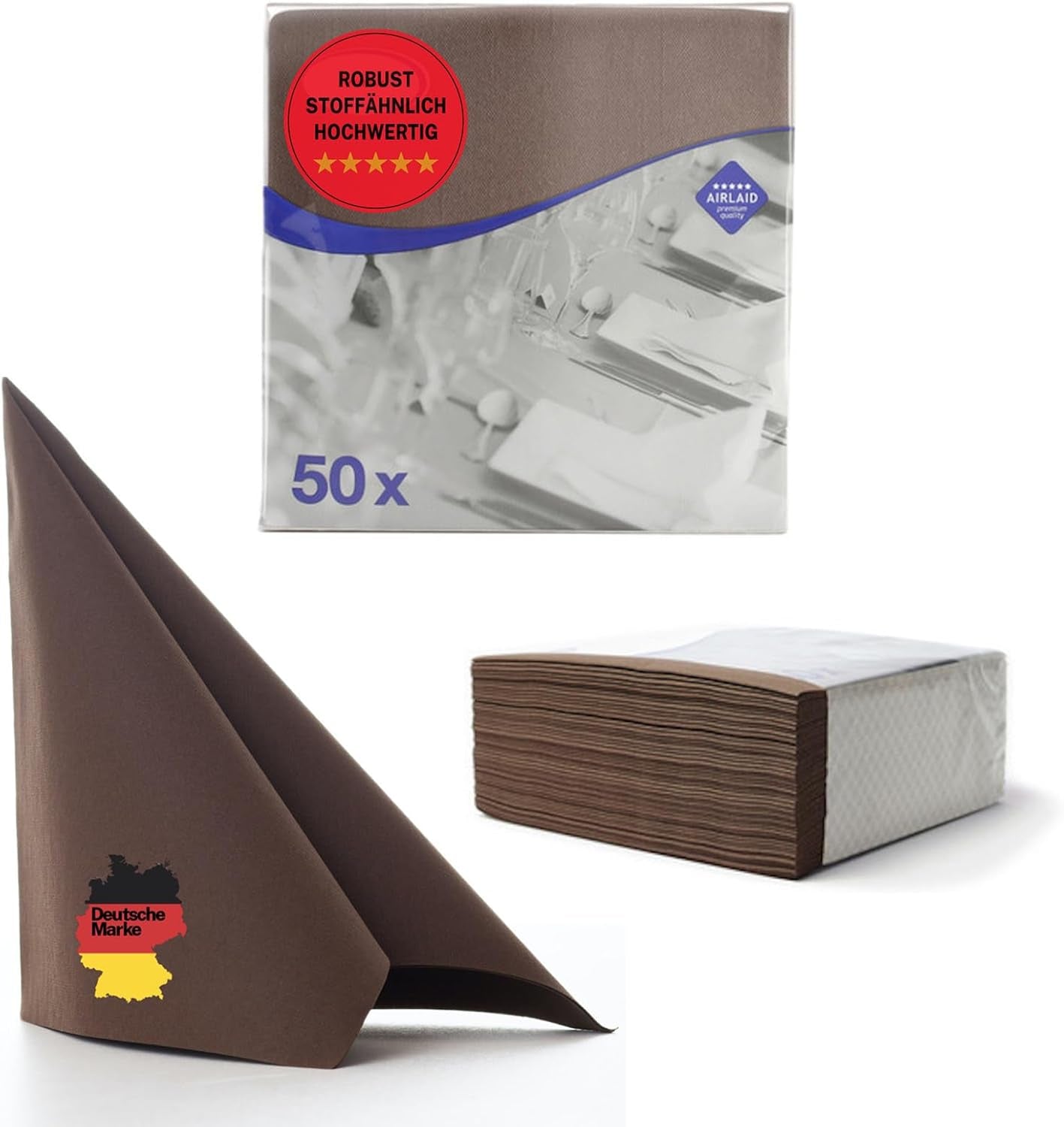 50 Serviettes Aroba Airlaid Aspect Textile 19 COULEURS 40X40 Cm 1/4 Pli Serviettes de Mariage Aspect Textile de Haute Qualité pour Anniversaires Hôtel Restauration Vacances Noël Mariage Rose