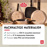Poêle Ledro, 24 cm, aluminium, compatible induction, revêtement céramique antiadhésif, Thermopoint, Made in Italy, beige Casseroles et poêles Naty Shop