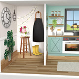 Olivia'S Little World Dreamland Farmhouse Maison de poupée interactive en bois pour enfants 3 étages avec 13 accessoires de meubles de poupée Blanc TD-13632A Maisons de poupées Naty Shop