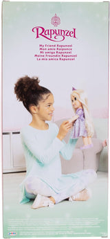 Poupée Disney Princesse Raiponce 35 cm, yeux réfléchissants à paillettes, articulations mobiles, robe amovible, chaussures, couronne, longs cheveux blonds, pour filles à partir de 3 ans