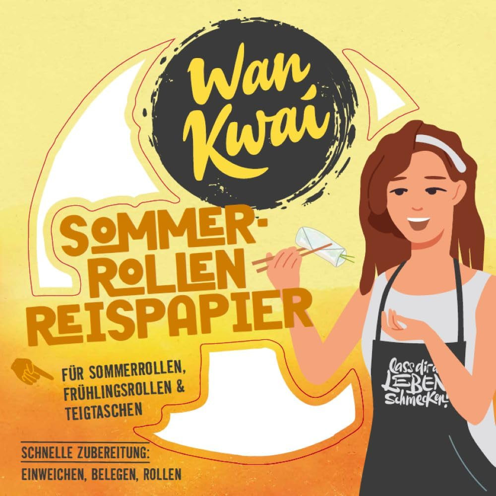 Rouleau de papier de riz d'été Wan Kwai 200 g – Nécessite un léger trempage, parfait pour les rouleaux de printemps croustillants, les rouleaux d'été frais ou les raviolis cuits à la vapeur.