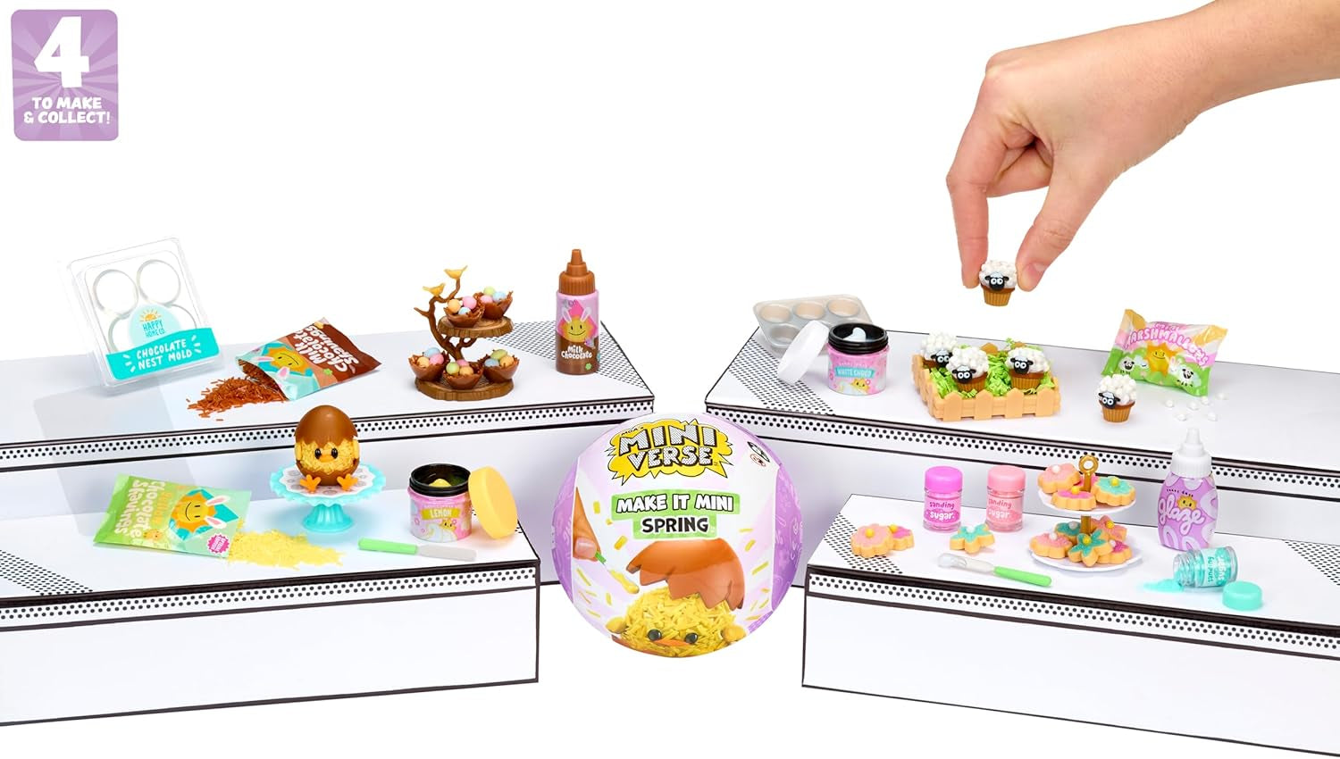 MGA's Miniverse Make It Mini Spring Series – Objets de collection miniatures saisonniers en résine pour bricolage et exposition avec réplique, ingrédients non comestibles – Pour collectionneurs et enfants à partir de 8 ans