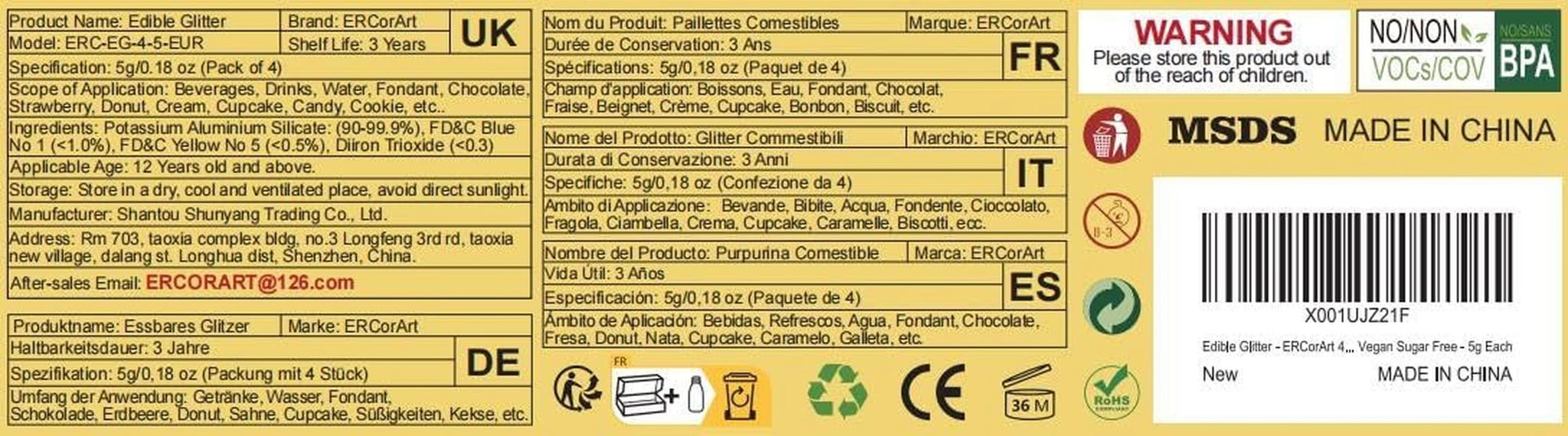 Paillettes comestibles, 5 grammes Glitter Nati Shop