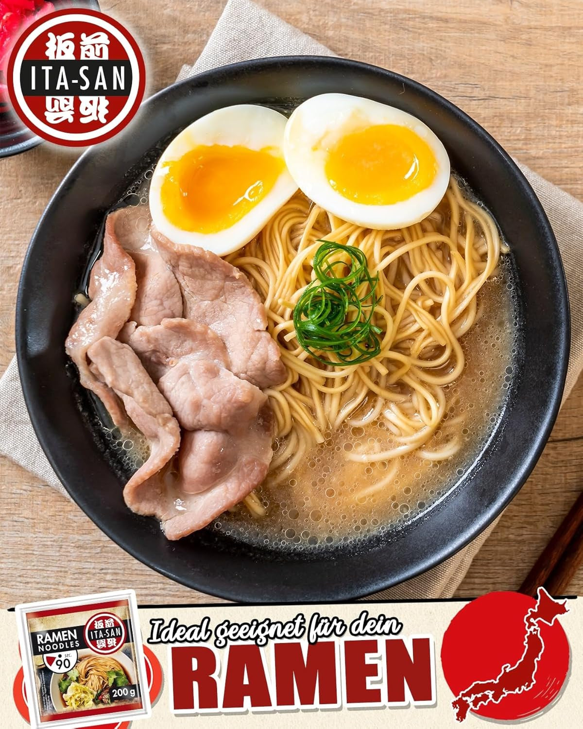 Nouilles Ramen ITA-SAN, préparation simple et rapide, 30 x 200 g