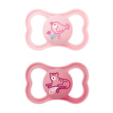 MAM Air Lot de 2 Sucettes en Silicone Extra Légères et Aérées Sucette pour Bébé Respectueuse des Dents en Silicone Spécial MAM SkinSoft avec Boîte à Sucette 6-16 Mois Ours/Rhinocéros