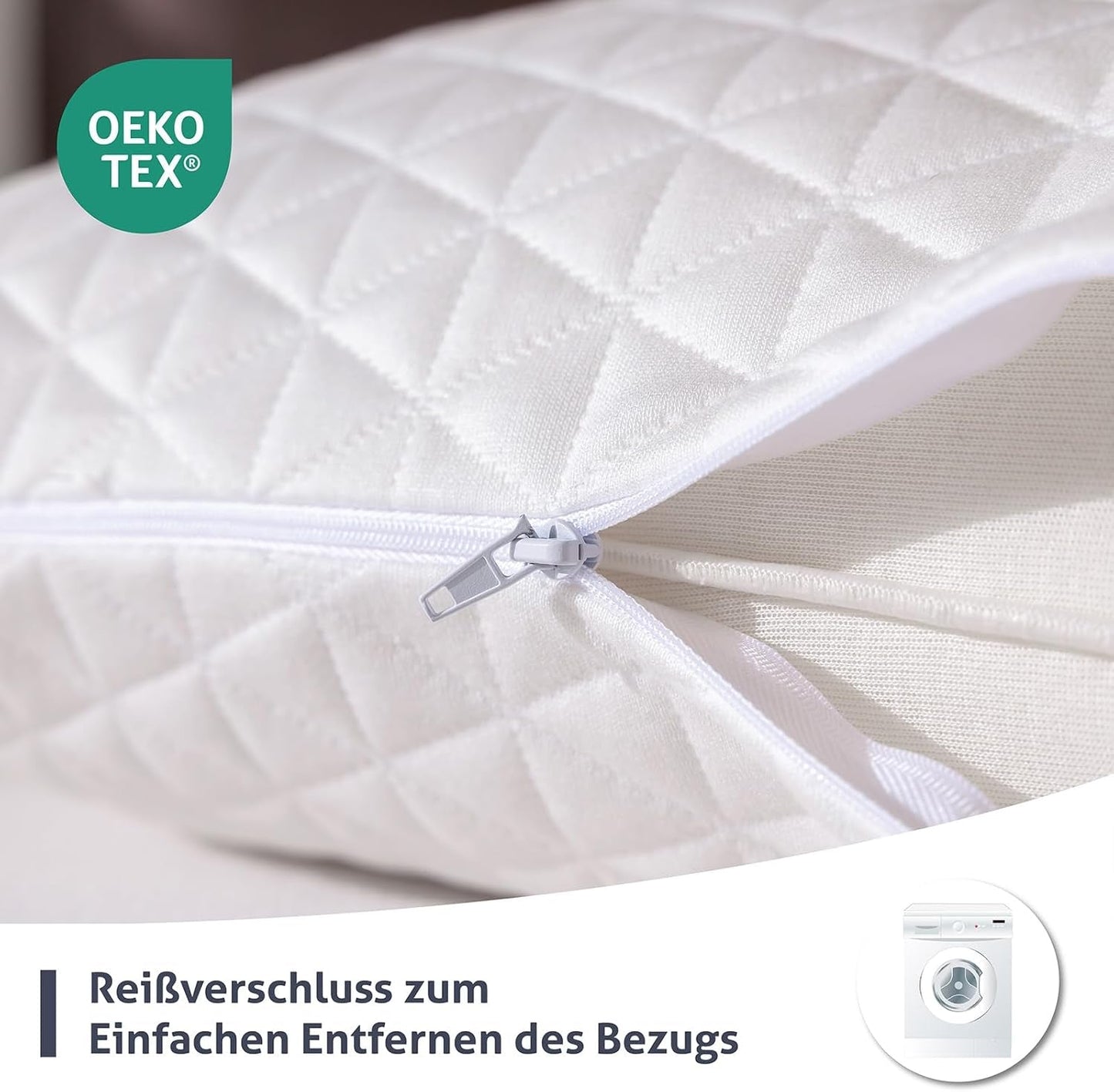 Oreiller EGO HOME à mémoire de forme 40x80 cm avec mousse à mémoire de forme déchiquetée - Oreiller cervical respirant et ergonomique pour dormeurs sur le côté, sur le dos ou sur le ventre - Certifié Oeko-Tex - Housse lavable