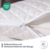 Oreiller EGO HOME à mémoire de forme 40x80 cm avec mousse à mémoire de forme déchiquetée - Oreiller cervical respirant et ergonomique pour dormeurs sur le côté, sur le dos ou sur le ventre - Certifié Oeko-Tex - Housse lavable